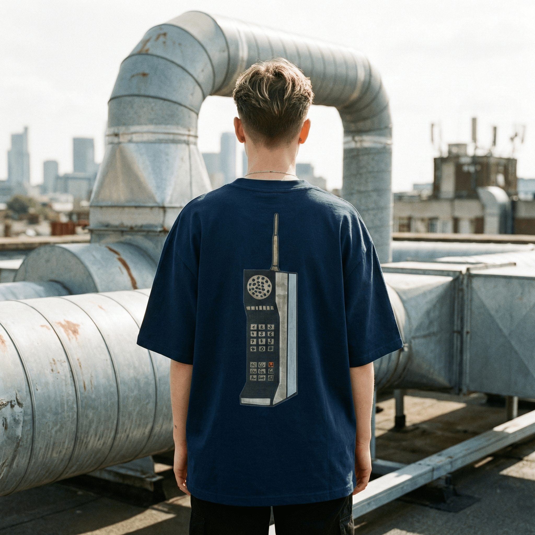 T-Shirt Oversized Organic – STUDIO ANALOG Series | Analog Brick-Phone Style