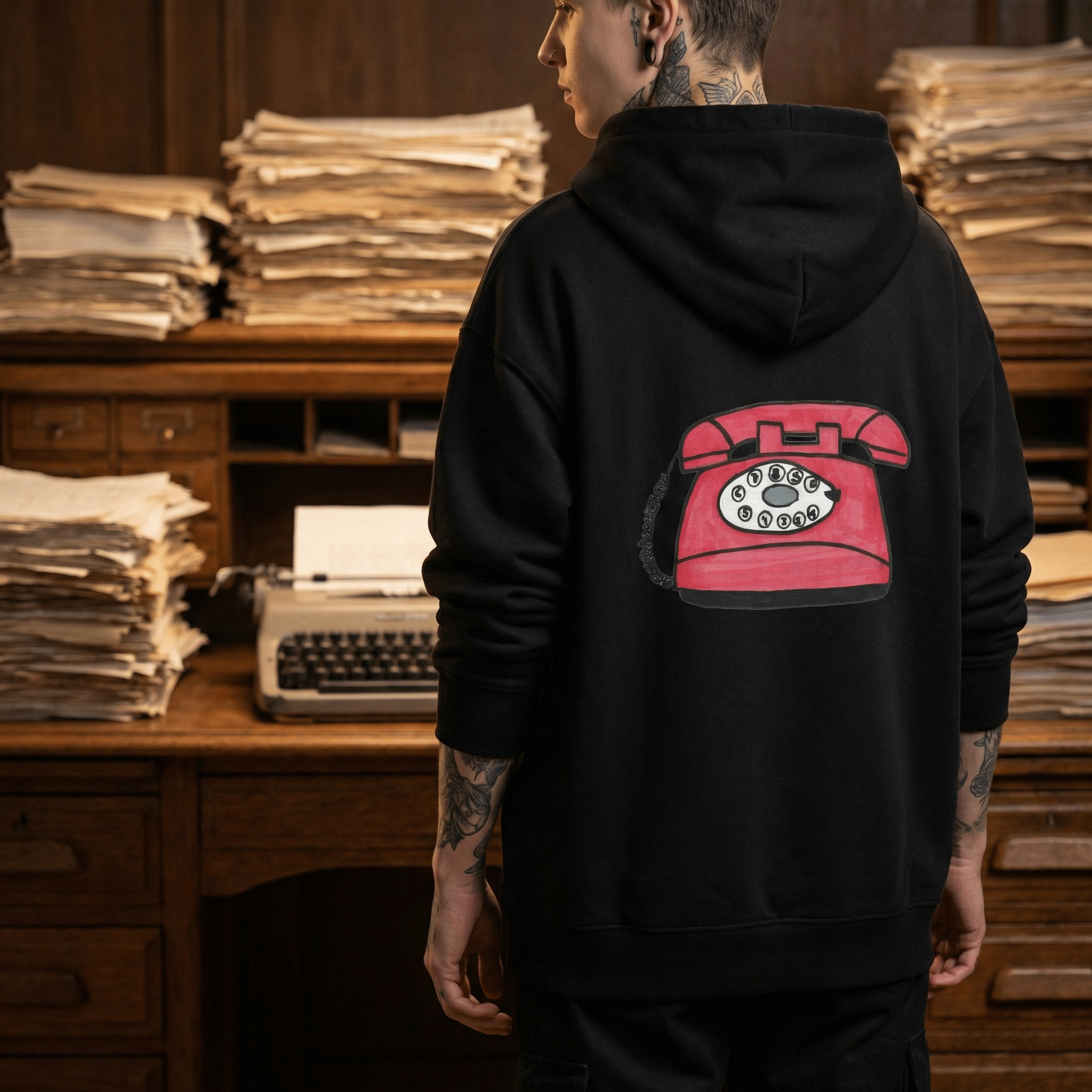 Hoodie Oversized Organic – STUDIO ANALOG Series | Analog Retro Phone Style