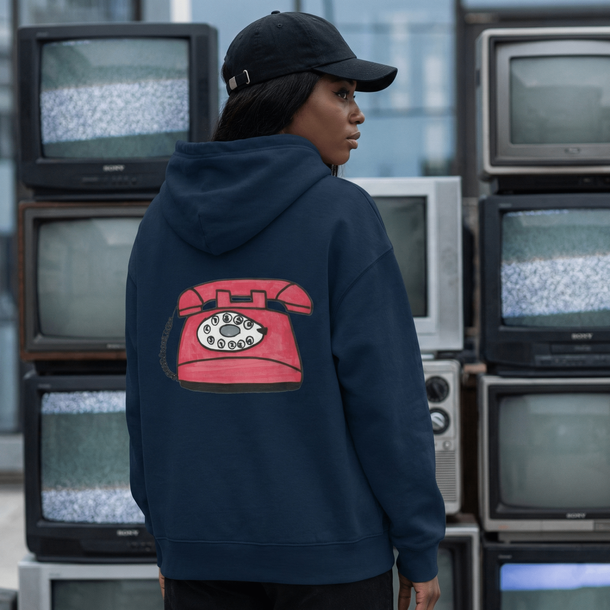 Hoodie Oversized Organic – STUDIO ANALOG Series | Analog Retro Phone Style