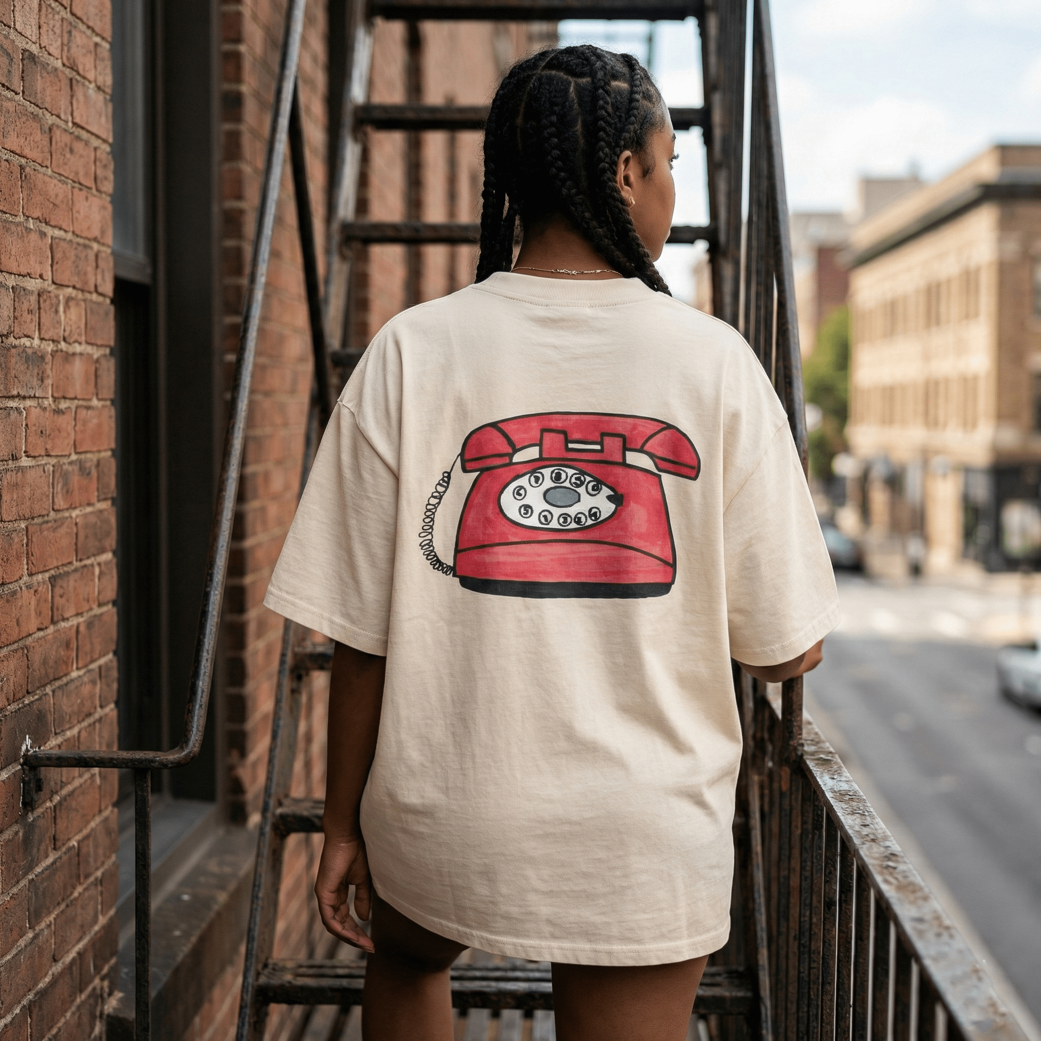 T-Shirt Oversized Organic – STUDIO ANALOG Series | Analog Retro Phone Style