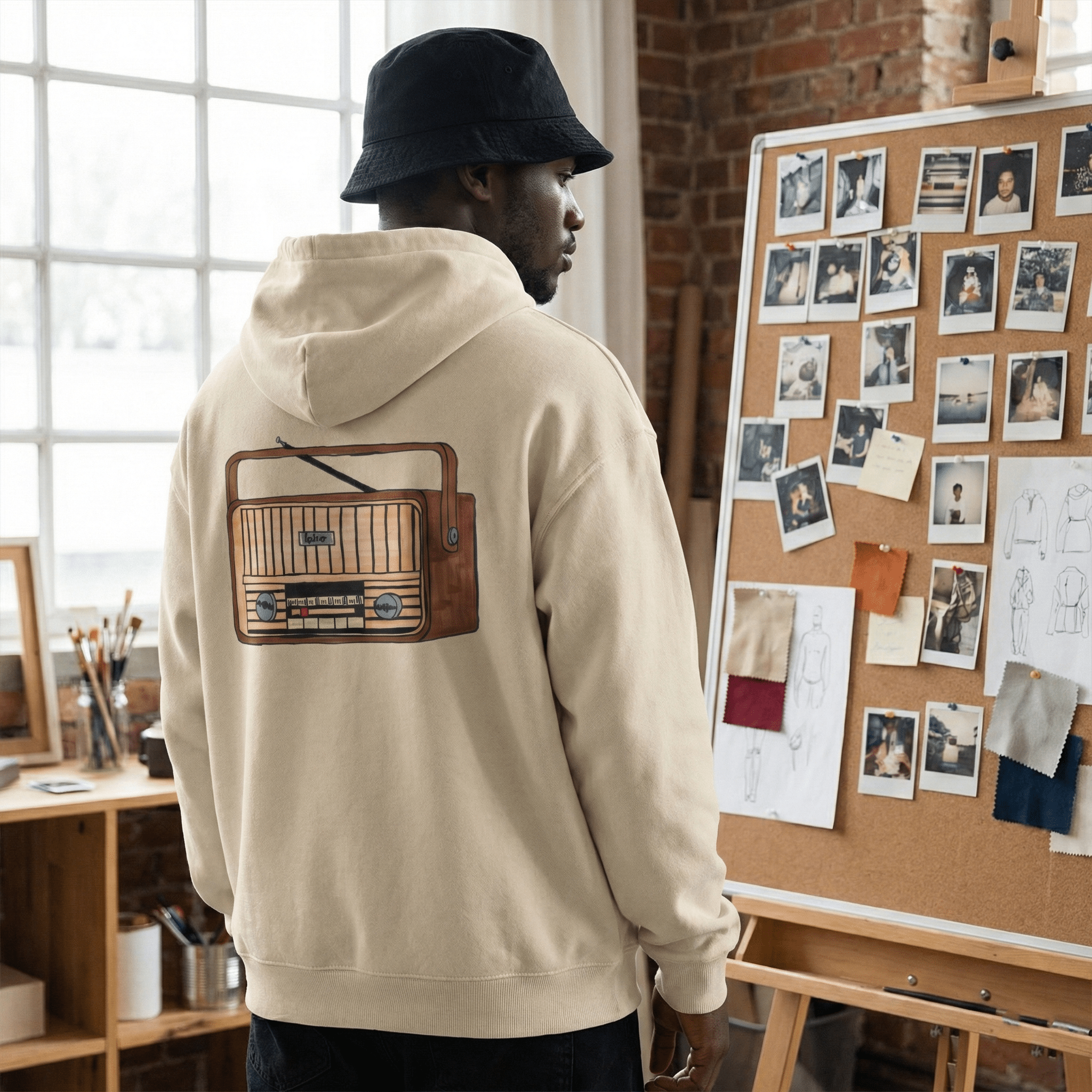 Hoodie Oversized Organic – STUDIO ANALOG Series | Retro Radio Craft Style