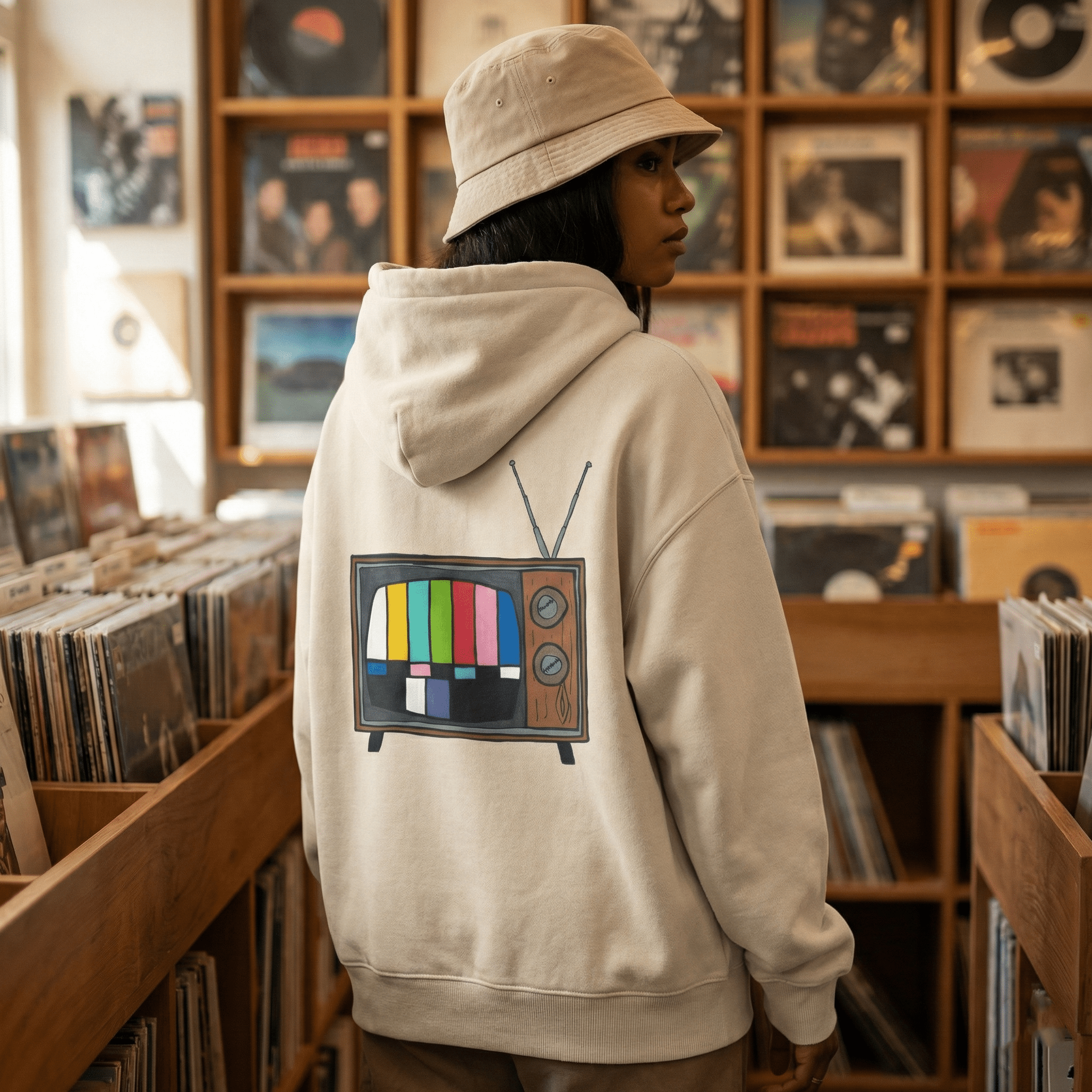 Hoodie Oversized Organic – STUDIO ANALOG Series | Analog Retro TV Style