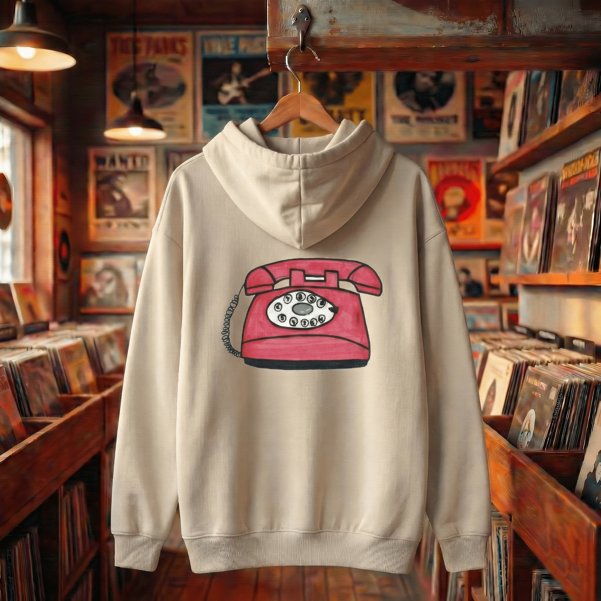 Hoodie Oversized Organic – STUDIO ANALOG Series | Analog Retro Phone Style