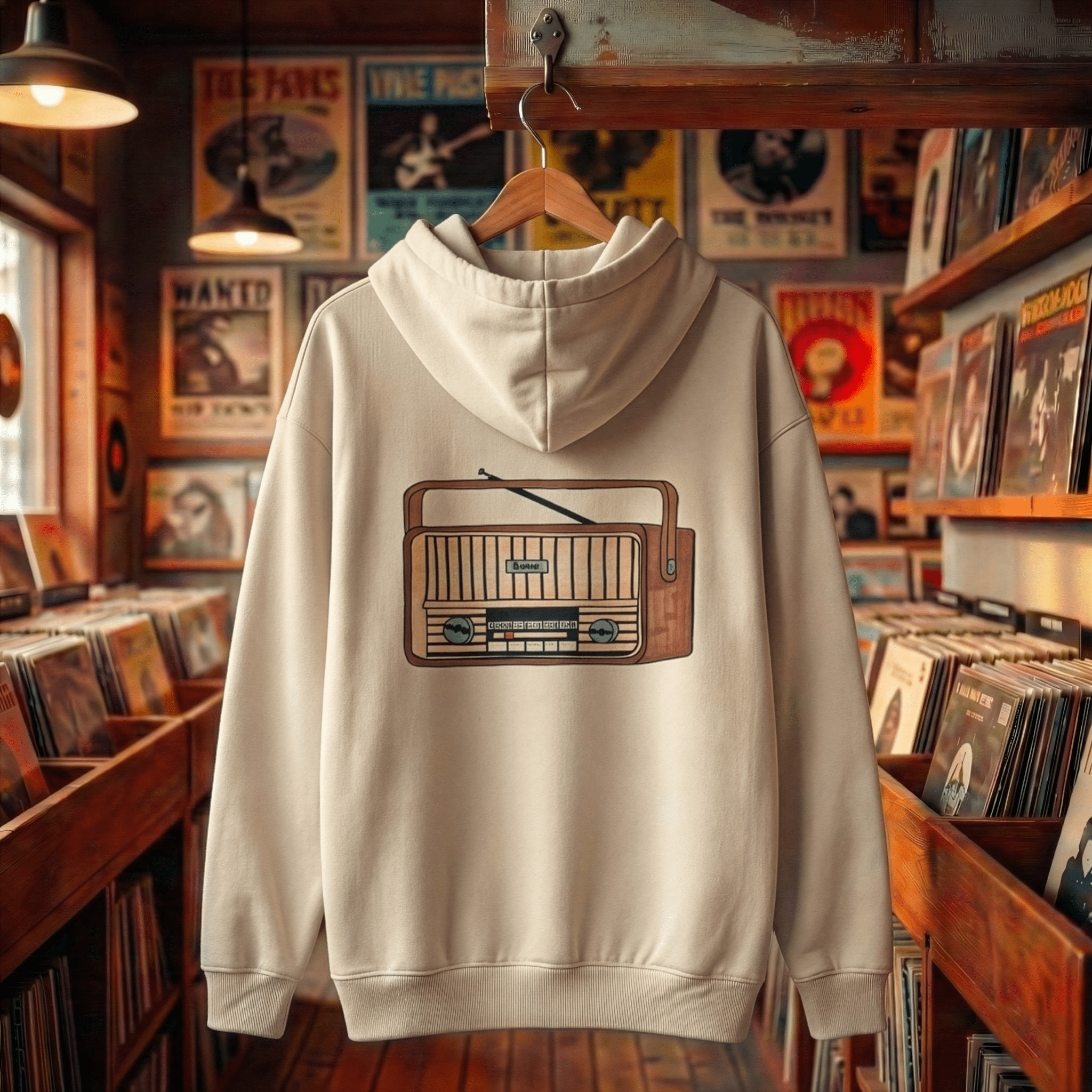 Hoodie Oversized Organic – STUDIO ANALOG Series | Retro Radio Craft Style